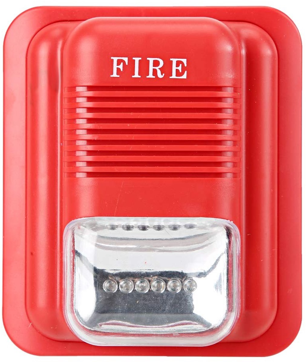Dailygoods - Dailygoody - Geluid En Licht Brandbeveiliging Alarm - Strobe Sirene - Veiligheidssysteem - 105 Decibels - Waarschuwing - Veiligheid - Geschikt voor Wo