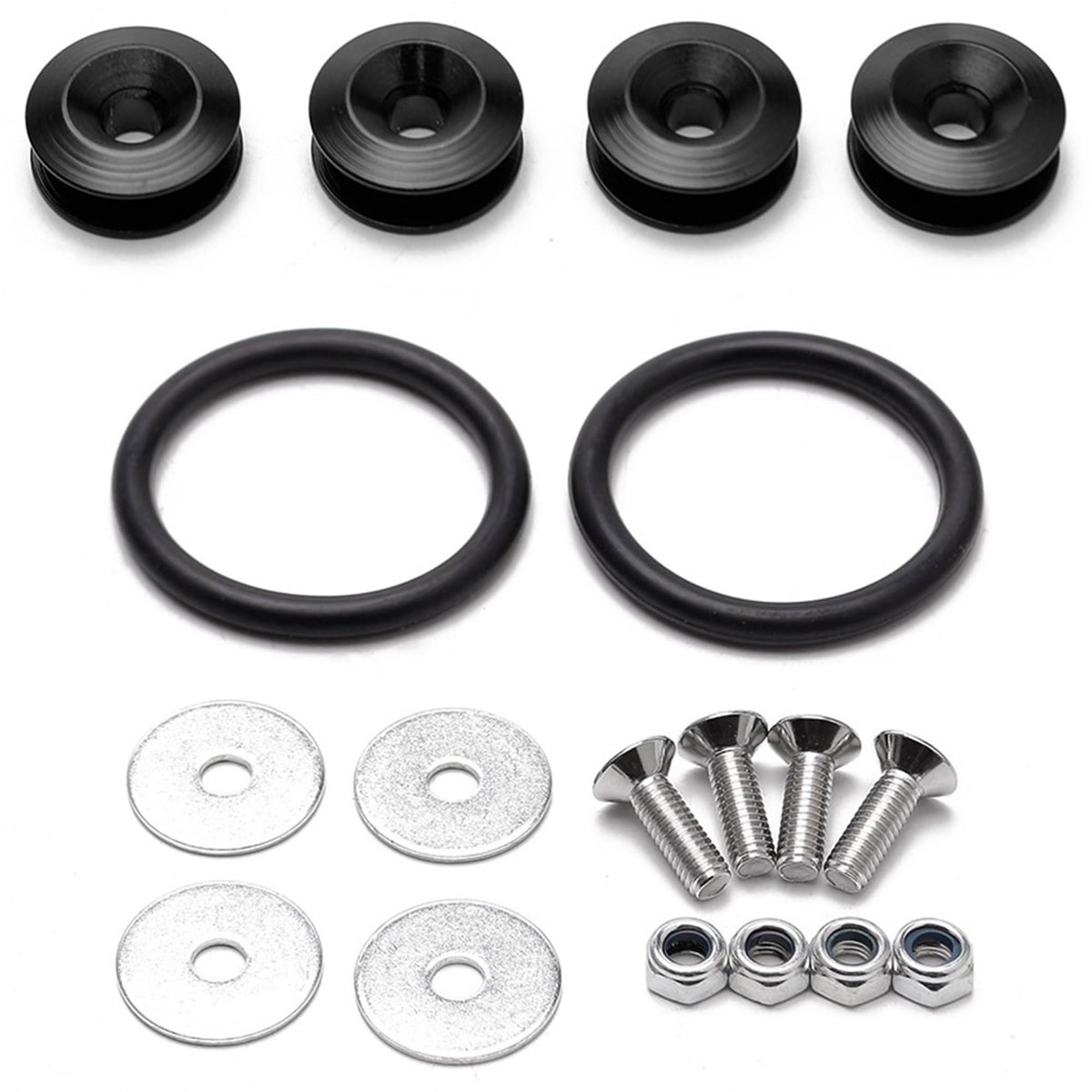 Dailygoody - Bumpersluitringen - Snelle Bevestiging - Universeel - Zwart - Sluitringen - 18 Stuks - Geschikt voor Bumpers - Zwart