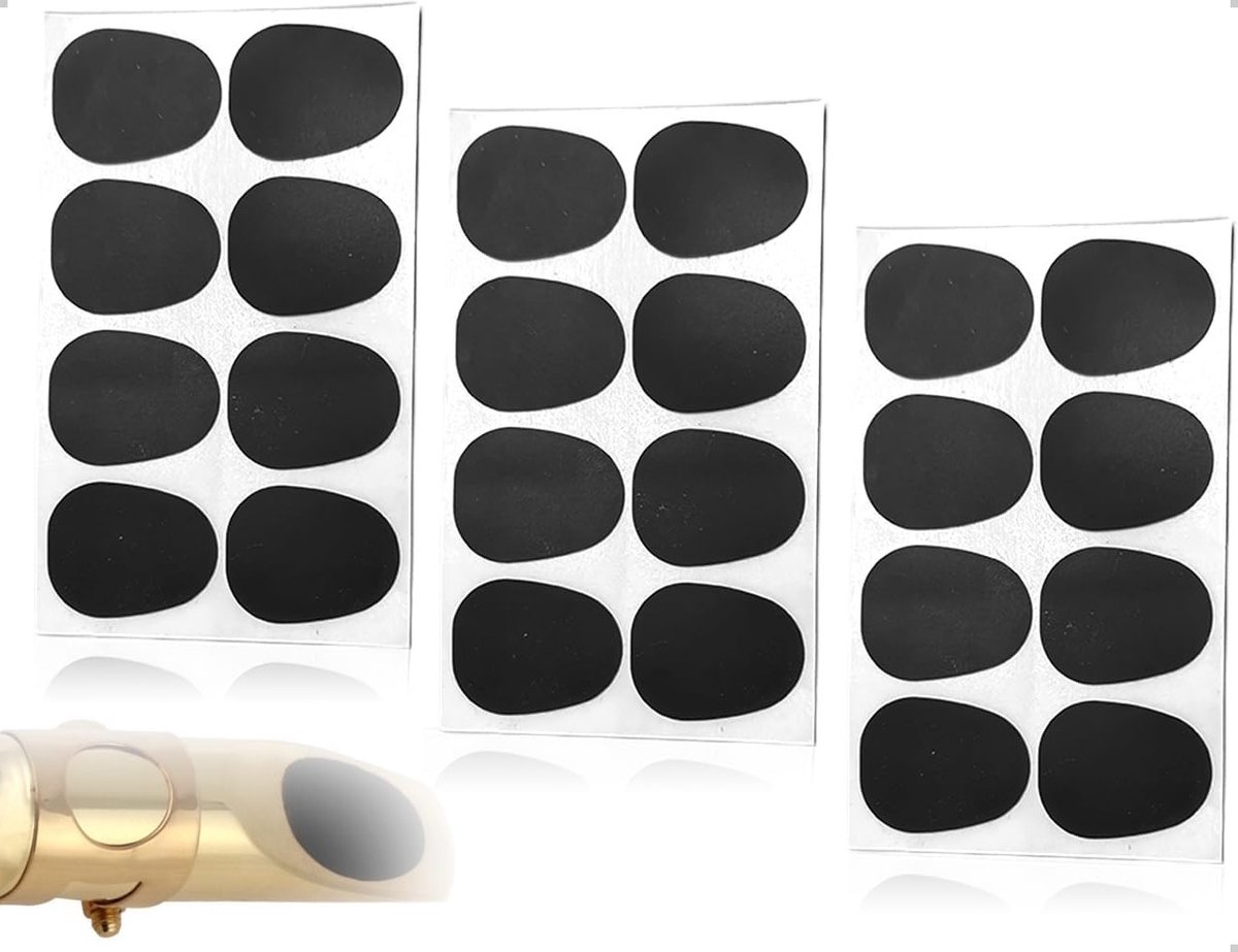 24 Stuks Mondstuk Pads voor Klarinet en Saxofoon - Beschermende Stickers voor Alto en Tenor Saxofoon, Geschikt voor Beginners en Professionals