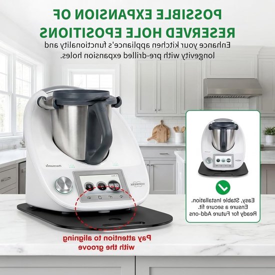 Houten Glijplank voor Thermomix TM7, Gemakkelijk Schoon te Maken, Met Wielen, Ideaal voor Koken en Bereiden van Gerechten van Merkloos — afbeelding 2