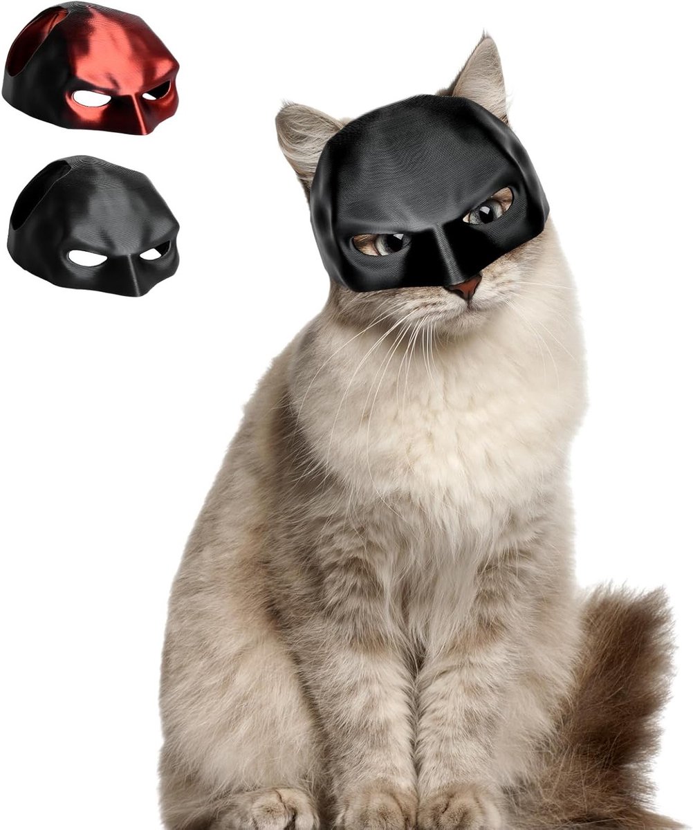 3D Bat Mask voor Katten - Grappig Halloween Kostuum, Cosplay Hoofddeksel en Dierenaccessoire voor Huisdieren