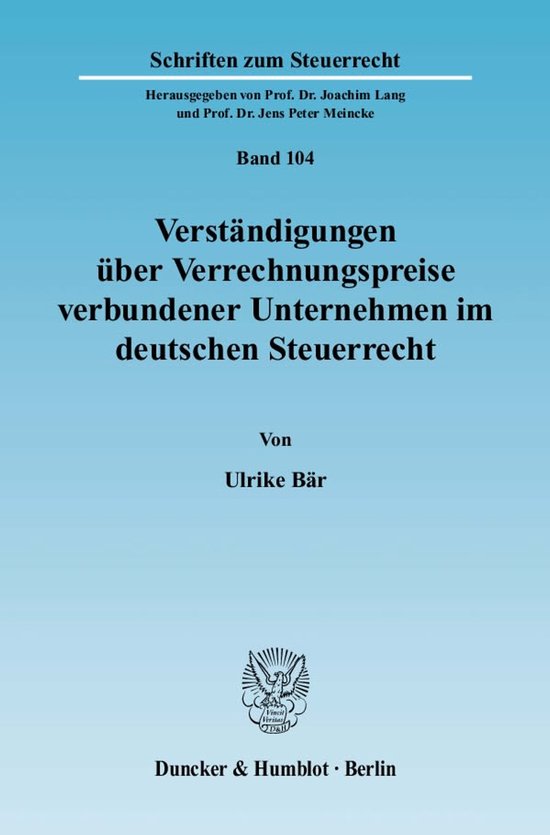Verständigungen über Verrechnungspreise verbundener Untern ... - cover