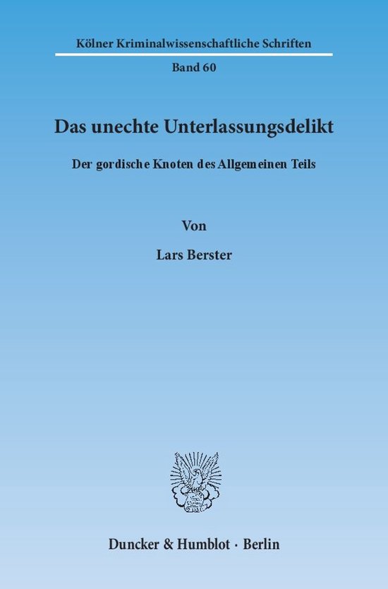 Kölner Kriminalwissenschaftliche Schriften60- Das unechte U ... - cover