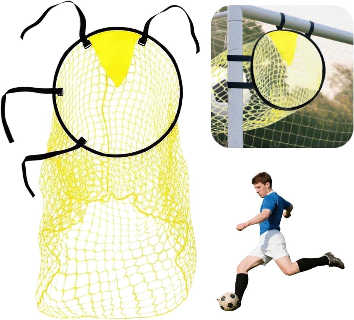 Voetbaldoel met Net en Frame, Nylon Stof, Ideaal voor Training, Schietnauwkeurigheid en Doelpunt Oefeningen, 45 x 60 cm