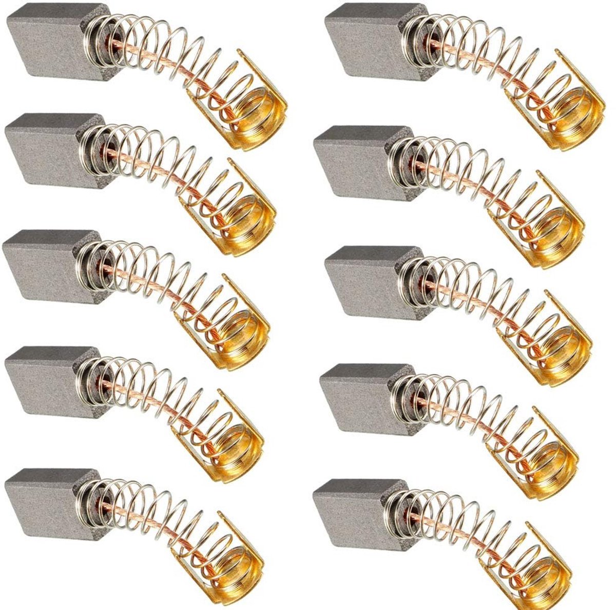 10 Stuks Koolborstels voor Elektrische Motoren, 13 x 8 x 5mm, Geschikt voor Gereedschap en Machines