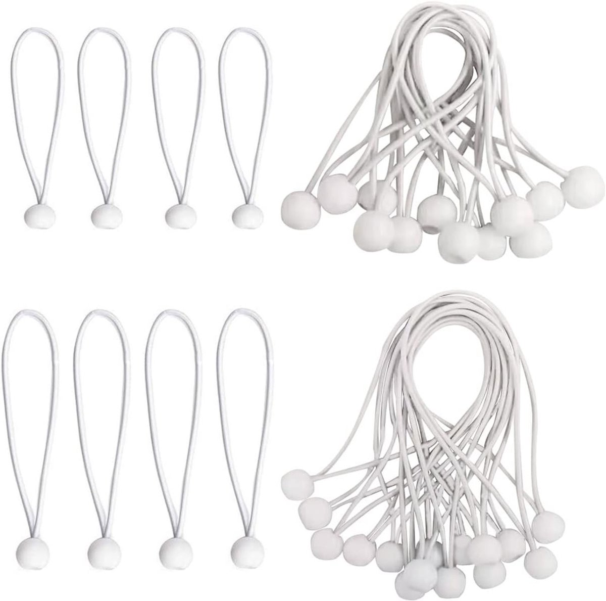 30 Stuks Elastische Spanners met Bal, Professionele Tensioners voor Elastisch Touw, Ideaal voor Bevestigen en Ondersteunen