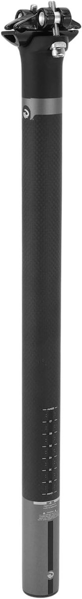 Schokabsorberende fietszadelpen voor optimaal comfort, matzwart, 31,6 x 450 mm, koolstofvezel, geschikt voor mountainbikes en racefietsen