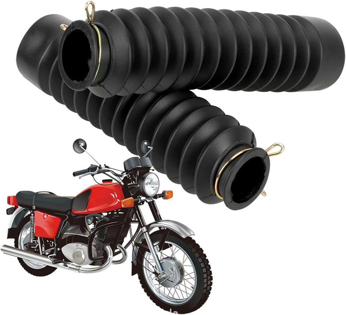 Motorcycle Fork Gaiters - Rubber Bellows Protection for Motorcycles and ATVs