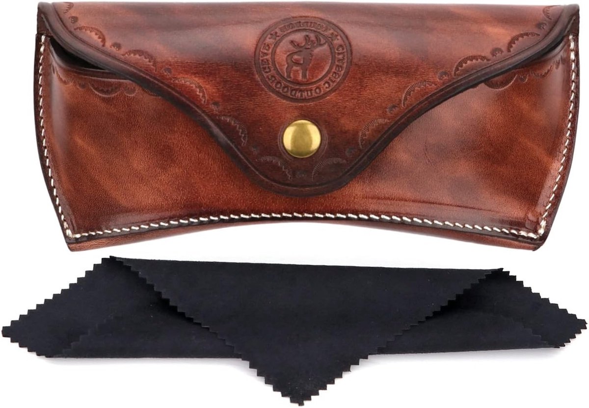 Deluxe Leren Bril Etui voor Zonnebrillen en Leesbrillen - Duurzaam, Stijlvol en Ruimtelijk Opslagdoos