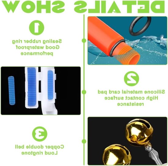 Vijf stuks LED dobbers met bijtalarm en oplaadbare batterij voor nachtvissen, waterdicht en multifunctioneel — afbeelding 2