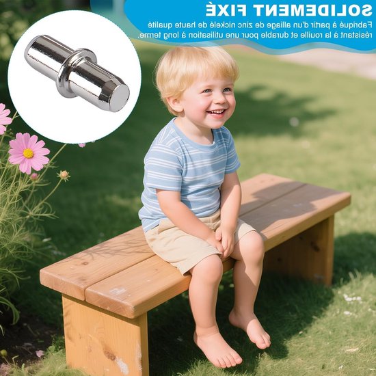 Set van 100 stuks 5 mm x 16 mm wandplankensteunen, ideaal voor meubels, kasten en planken, stevige en duurzame plankensteunen voor optimale ondersteuning. — afbeelding 3