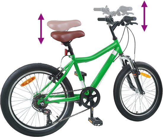 vidaXL - Kinderfiets - 24 - Inch - 6-Speed - voor - 8-12 - jaar - oud - Groen van VidaXL — afbeelding 5