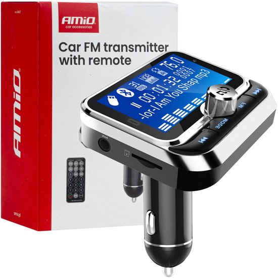 Car FM Transmitter with Remote 2×USB-A 12V 24V – Bluetooth, Hands-Free Bellen en Multifunctioneel