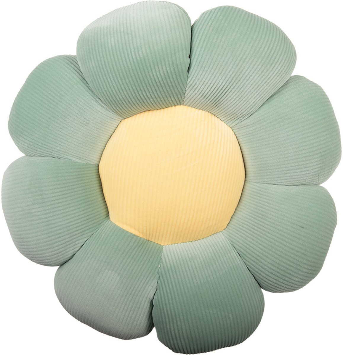 Clayre & Eef Sierkussen Bloem Ø 40x6 cm Groen Polyester