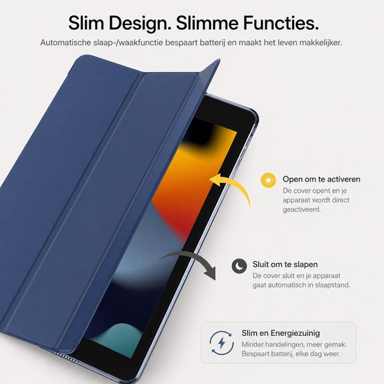 Sounix Tablet Cover Convient pour iPad 10.2 (2019) 7e génération / iPad 10.2 (2020) 8e génération / iPad 10.2 (2021) 9e génération - Étui - Bleu marine