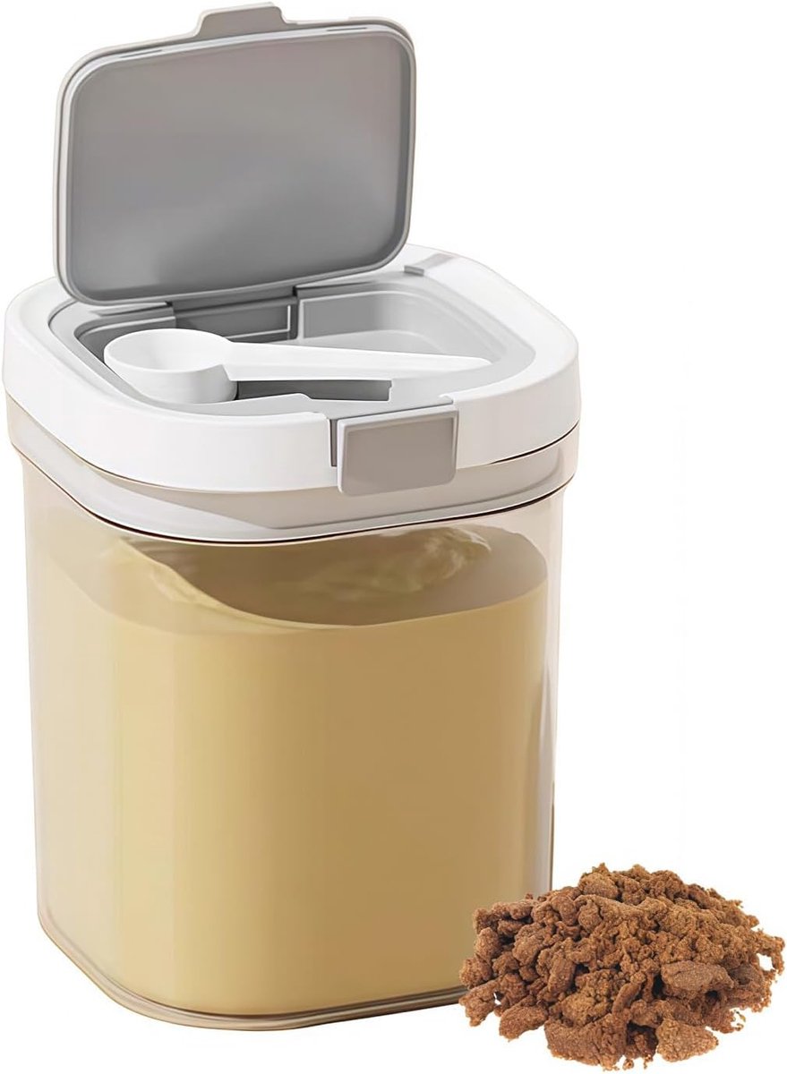 VHV-Voorraadpot - Koffiebonen bewaarbus - Voorraadbus - Voorraadpot met lepel - Luchtdicht - Transparant - Met maatschepje - Voor koffiebonen, suiker en granen - Keuken organizer - 15*12*12cm