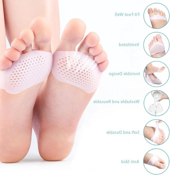 Set van 10 Metatarsale Kussens - Gel Kussens voor Voetcomfort en Ondersteuning voor Mannen en Vrouwen — afbeelding 2