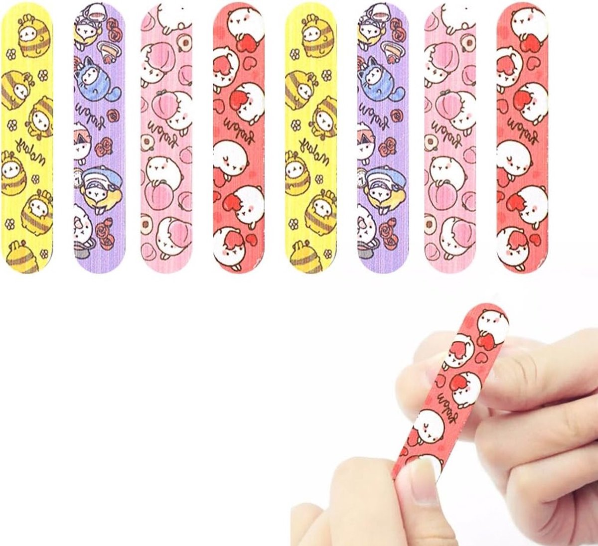 Set van 8 Professionele Dierlijke Vijl en Mini Nagelbuffer - Kleurige Nagelaccessoires voor Perfecte Nagels