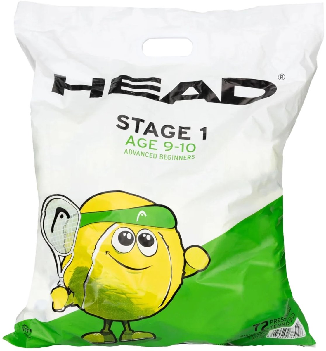 Head Stage 1 groene tennisballen zak 72 ballen