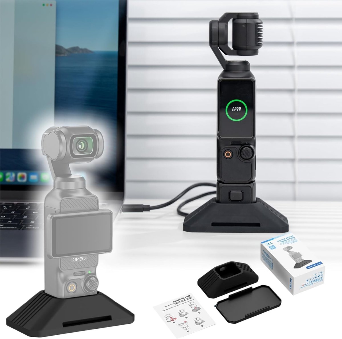 Siliconen basis voor stabilisatiecamera met plakkerige basisplaat voor Osmo Pocket 3, stevig en duurzaam