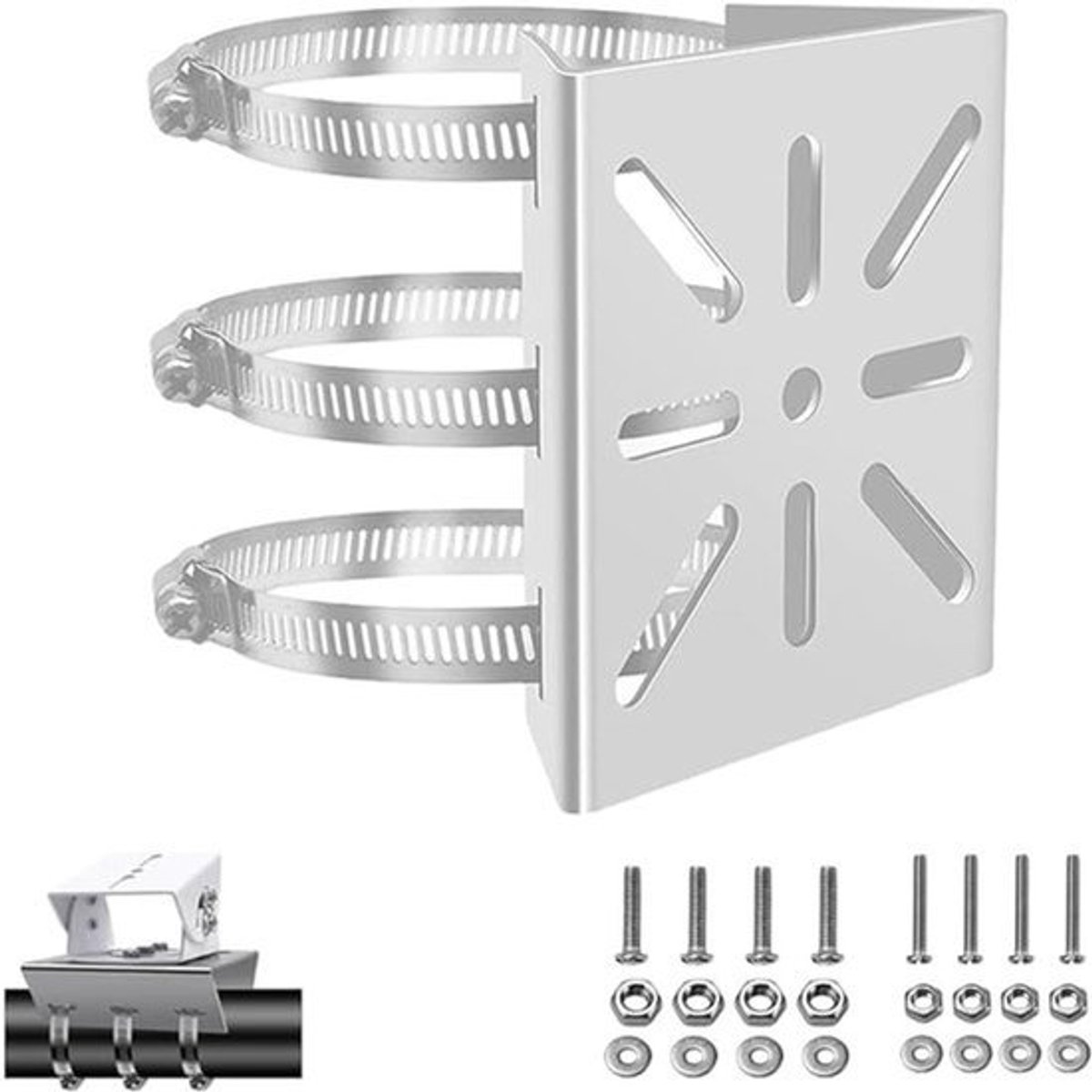Universele verticale mast houder voor CCTV camera's surveillance camera mast houder.