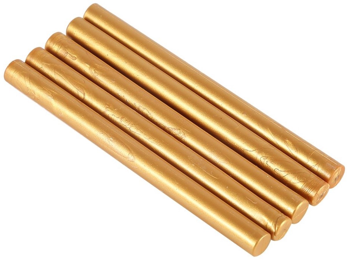 Dailygoods - Afdichting Wax Sticks - Afdichtingswas voor Uitnodigingen - Gouden Kleur - Vintage Afdichting - 5 Stuks voor Verjaardagen en Bruiloften