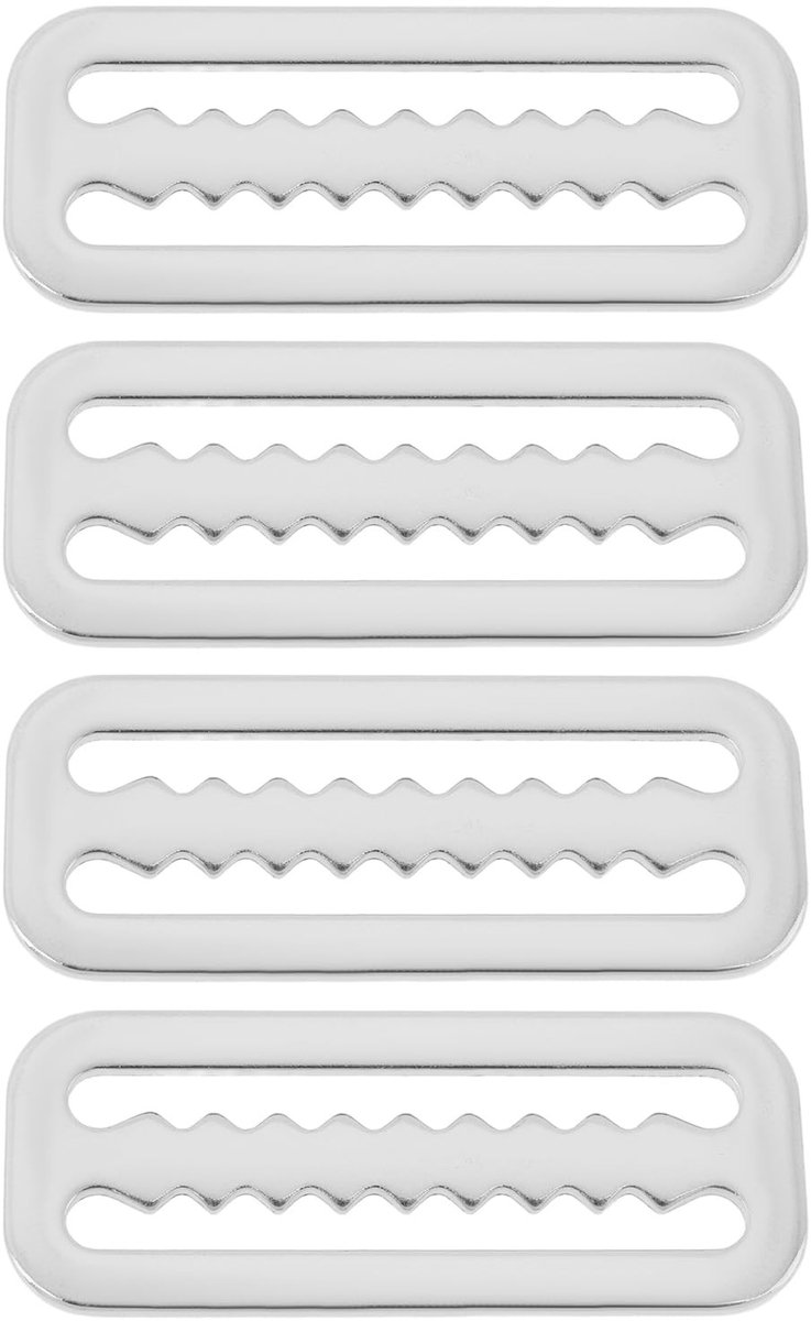 Dailygoods - Scuba Weight Belt Keepers - RVS - 5 cm Webbing - Ideaal voor duikaccessoires - 4 Stuks - Veilig en betrouwbaar - Geschikt voor duikers