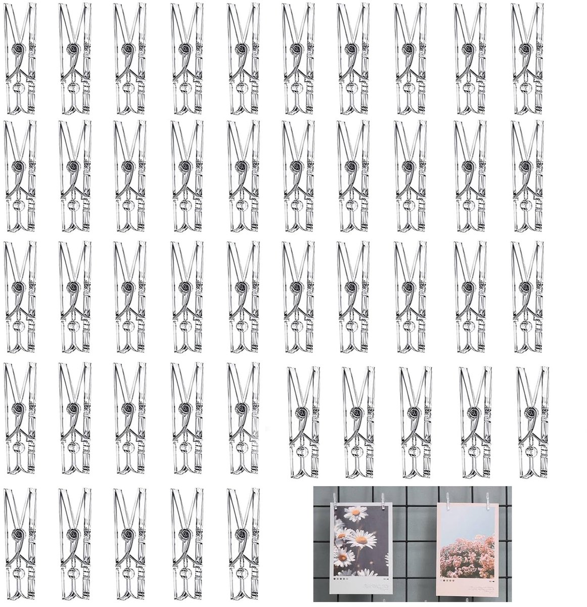 Smoakez - Mini Clear Pinnen - Kleine Foto Clips - Perfect voor Decoratie - Diverse Kleuren - Kunststof Wasknijpers - Ideaal voor DIY Projecten - 10...