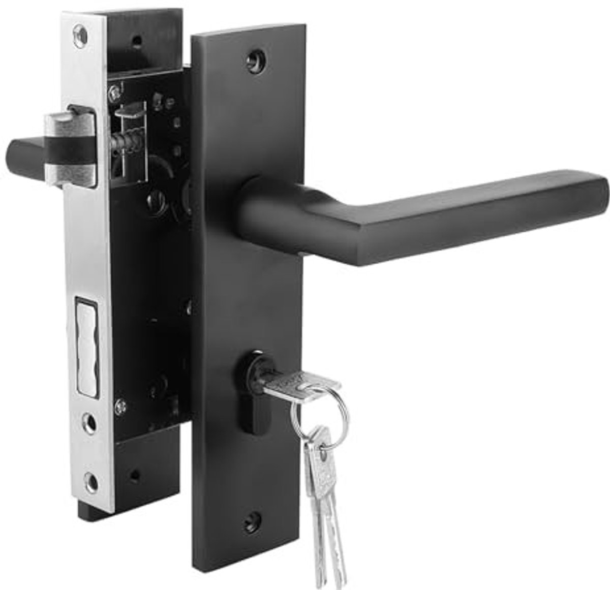 Smoakez - Deurslot - Veiligheidsdeurkruk - Modern design - Aluminium - Sleutels inbegrepen - Geschikt voor houten deuren - Voor slaapkamers