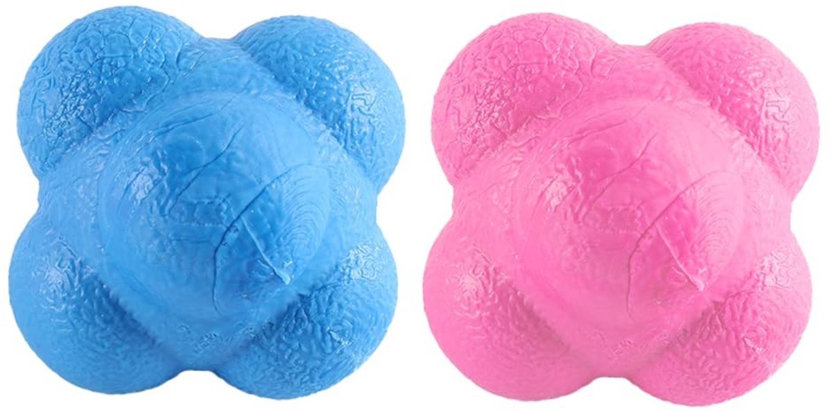 Zeynomax - Reactiebal - Agility Trainingsbal - Verbeter je reflexen - Roze en Blauw - Coördinatie Oefeningen - Geschikt voor Sporters - 2-Pack