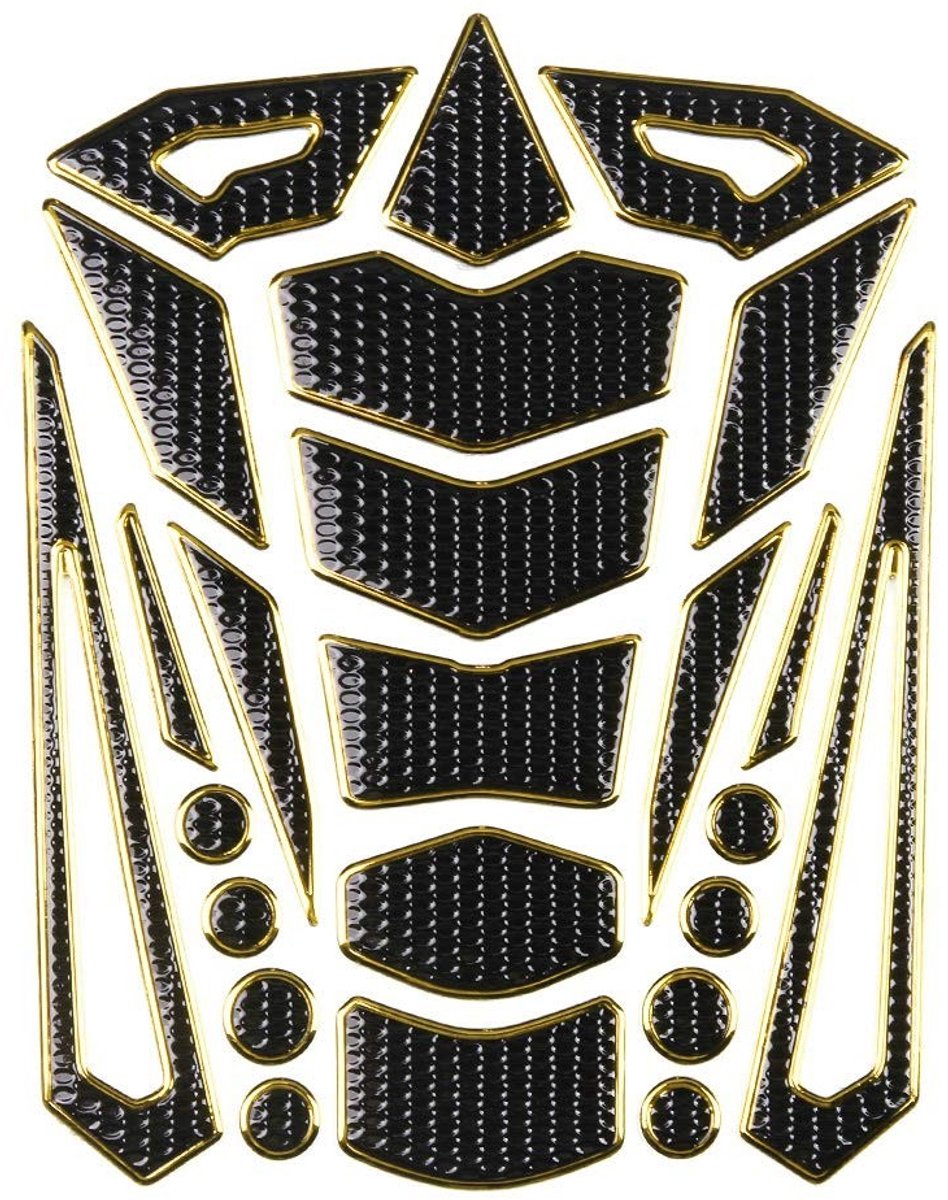 Dailygoods - Motorfiets Tank Sticker - Universele Tankbeschermer - Eenvoudig te Plakken - Gouden Rand - Zachte Rubber - Geschikt voor Alle Motoren