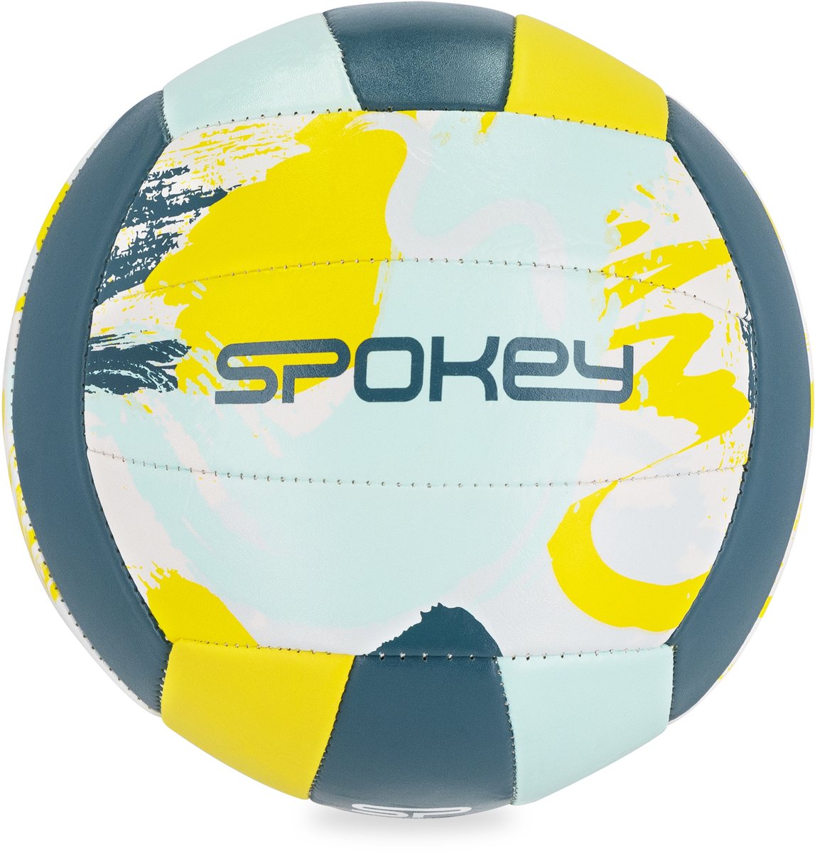 Spokey SETTER Volleybal - Geel/Groen - Maat 5 - 1.6MM MATT PVC - Gewicht 260-280 g - Machinaal genaaid - 18 panelen