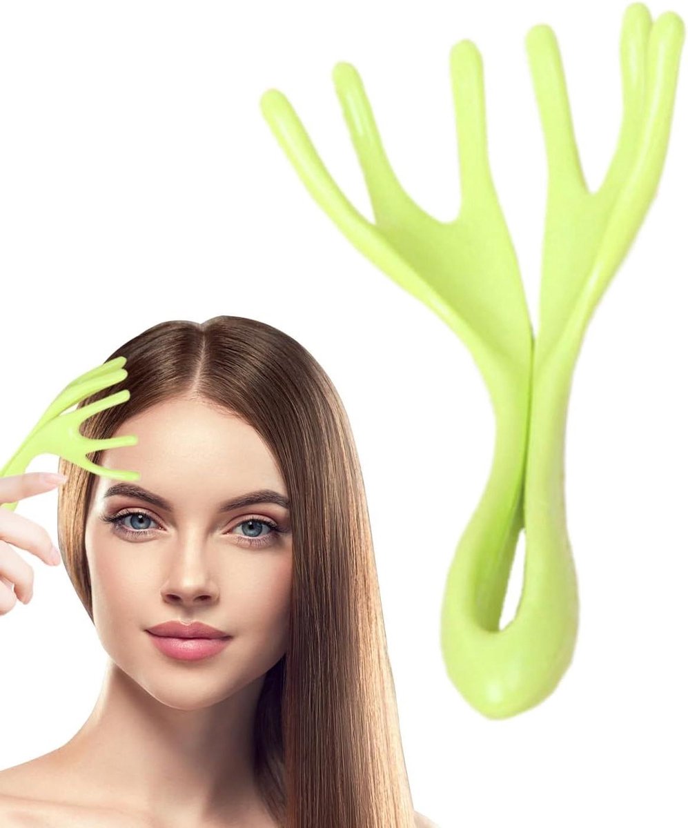 Hoofd Massage Tool - Hoofd Stimulator - Diepe Ontspanning - Zes Vingers Ontwerp - 18 x 9.7 cm - Zwart