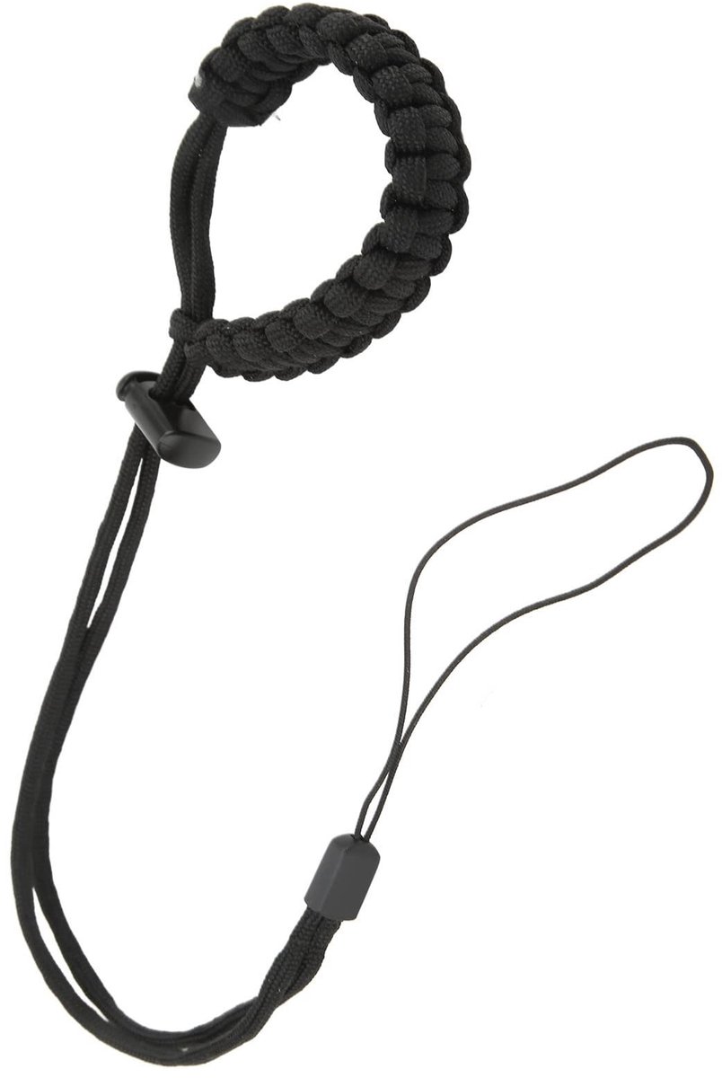 Jhubersproducts - Duiken Polsband Lanyard - Hand Geweven - Duurzaam en Lichtgewicht - Zwart - Geschikt voor Actiecamera's - Ideaal voor Onderwatergebr