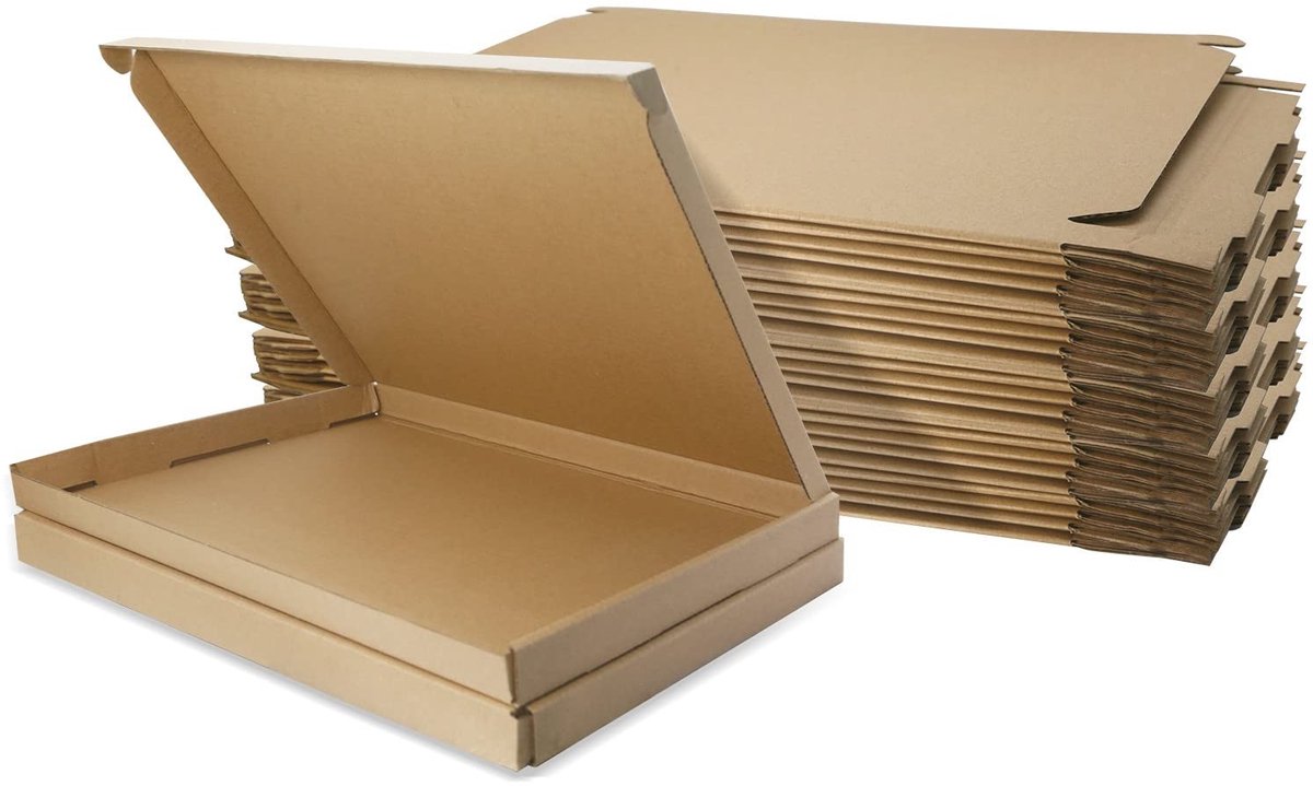 Livia home - Gegolfd Karton Verzenddozen - Verpakking dozen - Bruin - Brief Mailer - Perfect voor verzending en opslag