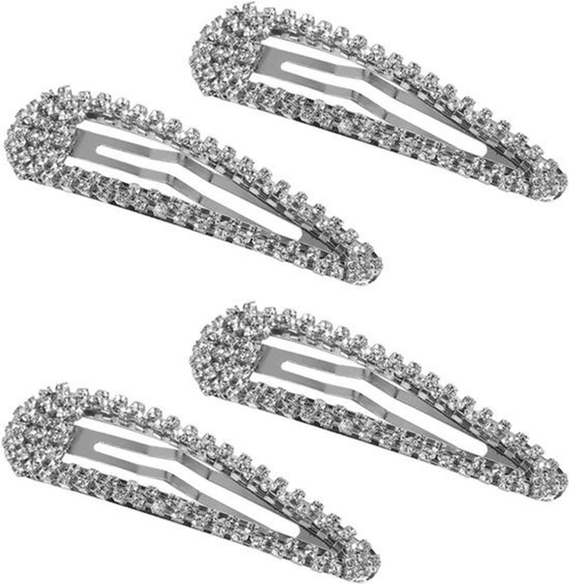 4 STKS Strass Snap Haar Clip met Strass Shining voor Vrouwen