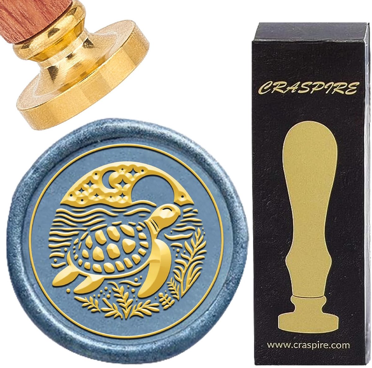 Dailygoods - Zegelwasstempel - Retro Schildpad - Afneembare Kop - 30 mm - Voor Knutselen en Scrapbooking - Perfect voor Uitnodigingen en Geschenken