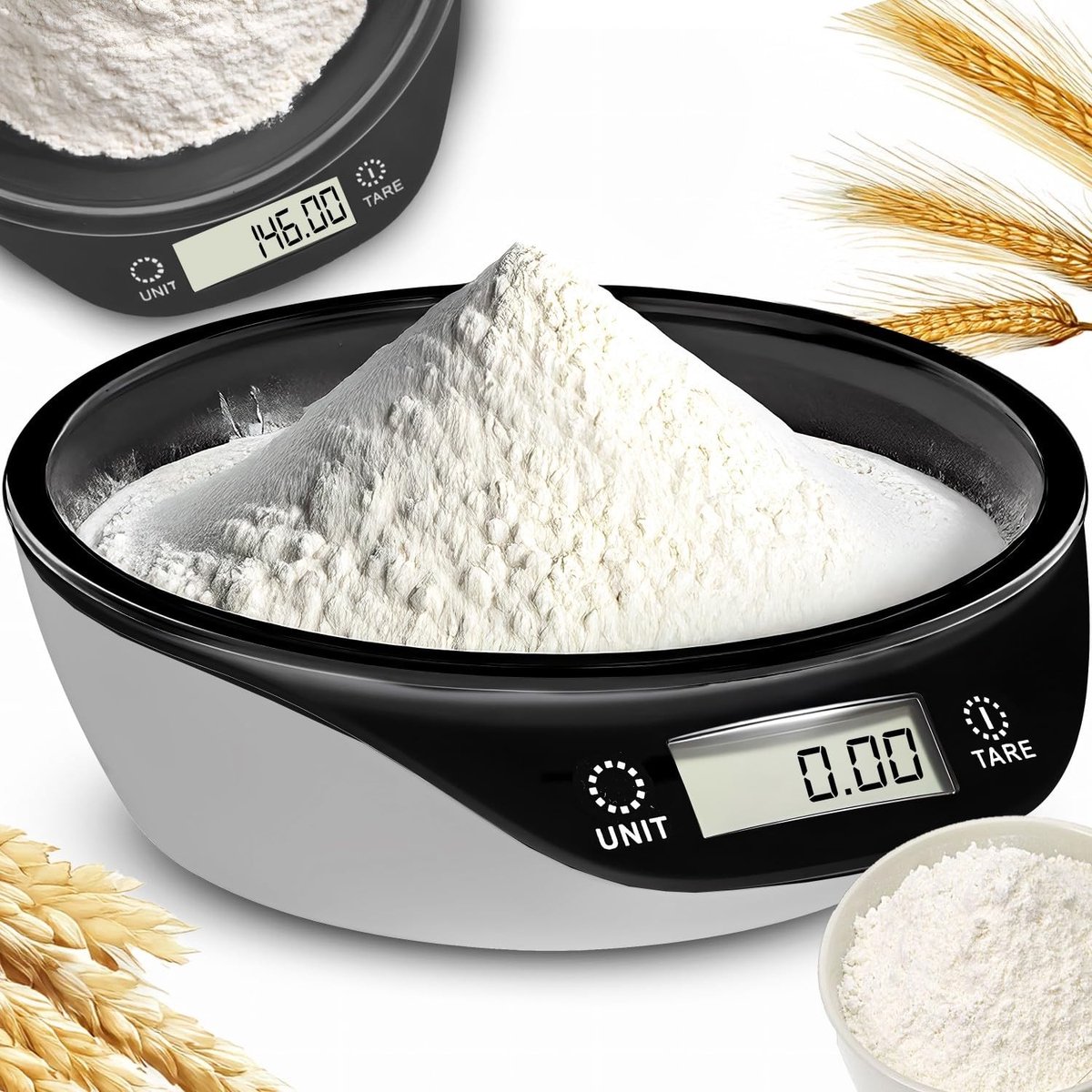 Keukenweegschaal met Afneembare Kom - Digitale Schaal tot 5 kg - LCD Display - Perfect voor Koken en Bakken