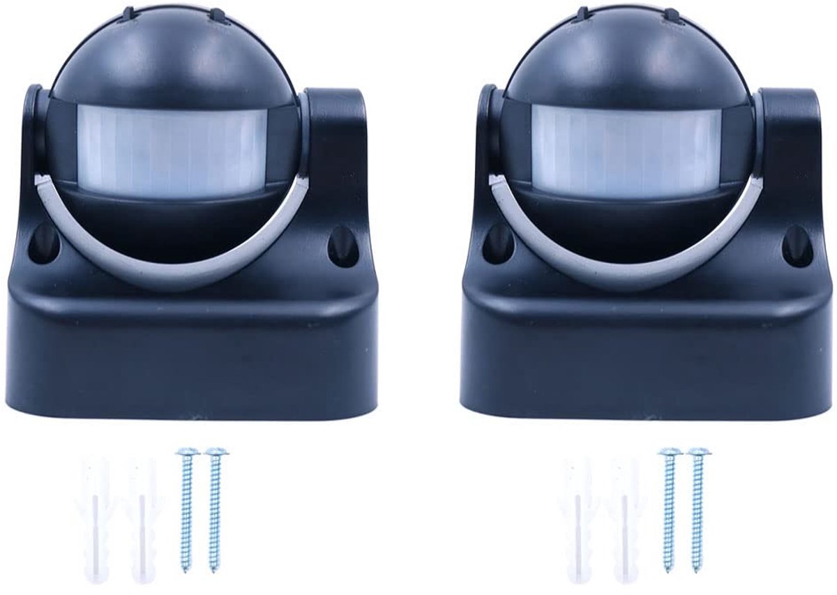 Dailygoods - Infrarood bewegingssensor - Bewegingssensor verlichting - Wandmontage - Zwart - Energiezuinig - Voor thuisgebruik - Geschikt voor binnen