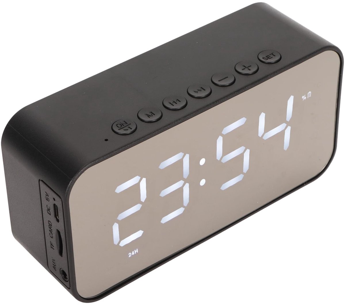 Dailygoods - Draadloze Bluetooth-luidsprekers - Digitale Klok met Wekker - Handsfree Bellen - Spiegel LED-display - FM-radio - Geschikt voor Slaapkame