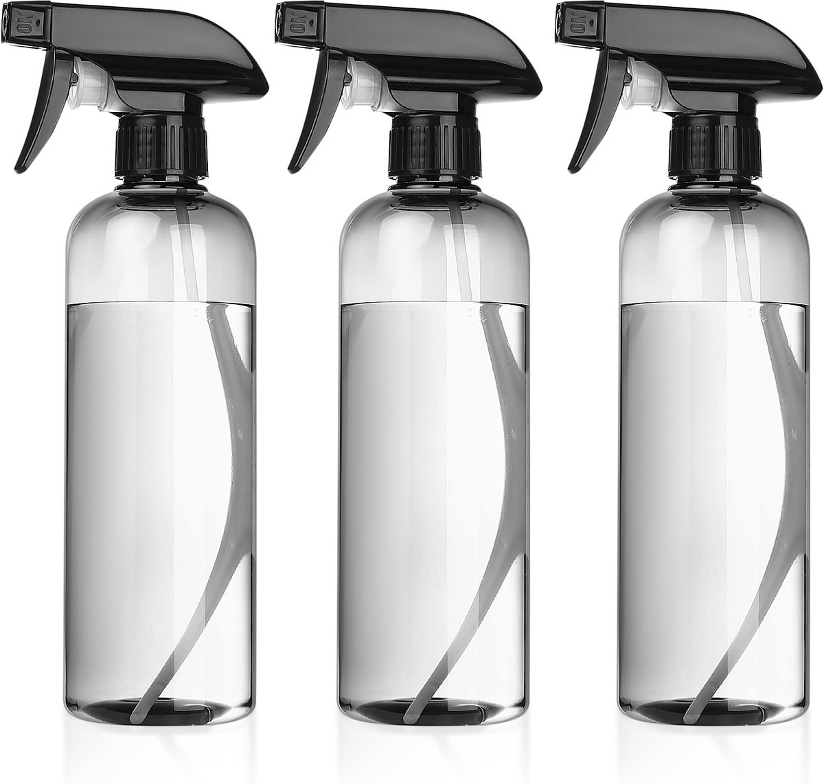 Dailygoods - Dailygoody - Spuitfles - Druksproeier - Ideaal voor tuinieren - Transparant zwart - Verstuiver voor kappers - Perfect voor schoonmaken - 500 ml