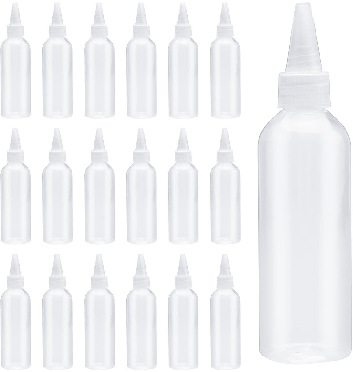 Dailygoods - Dailygoody - Plastic flessen - Lege knijpflessen - 100 ml - Gekleurde flessen voor sauzen - Herbruikbaar - Voor ketchup en dressings