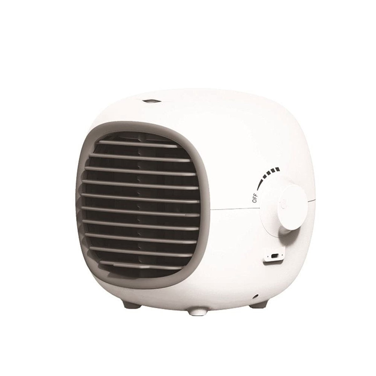 Dailygoods - Dailygoody - Oplaadbare draagbare airconditioningventilator - Mini-luchtkoelventilator - Snelle afkoeling - Geel/wit - Verdampingsairco - Geschikt voo...