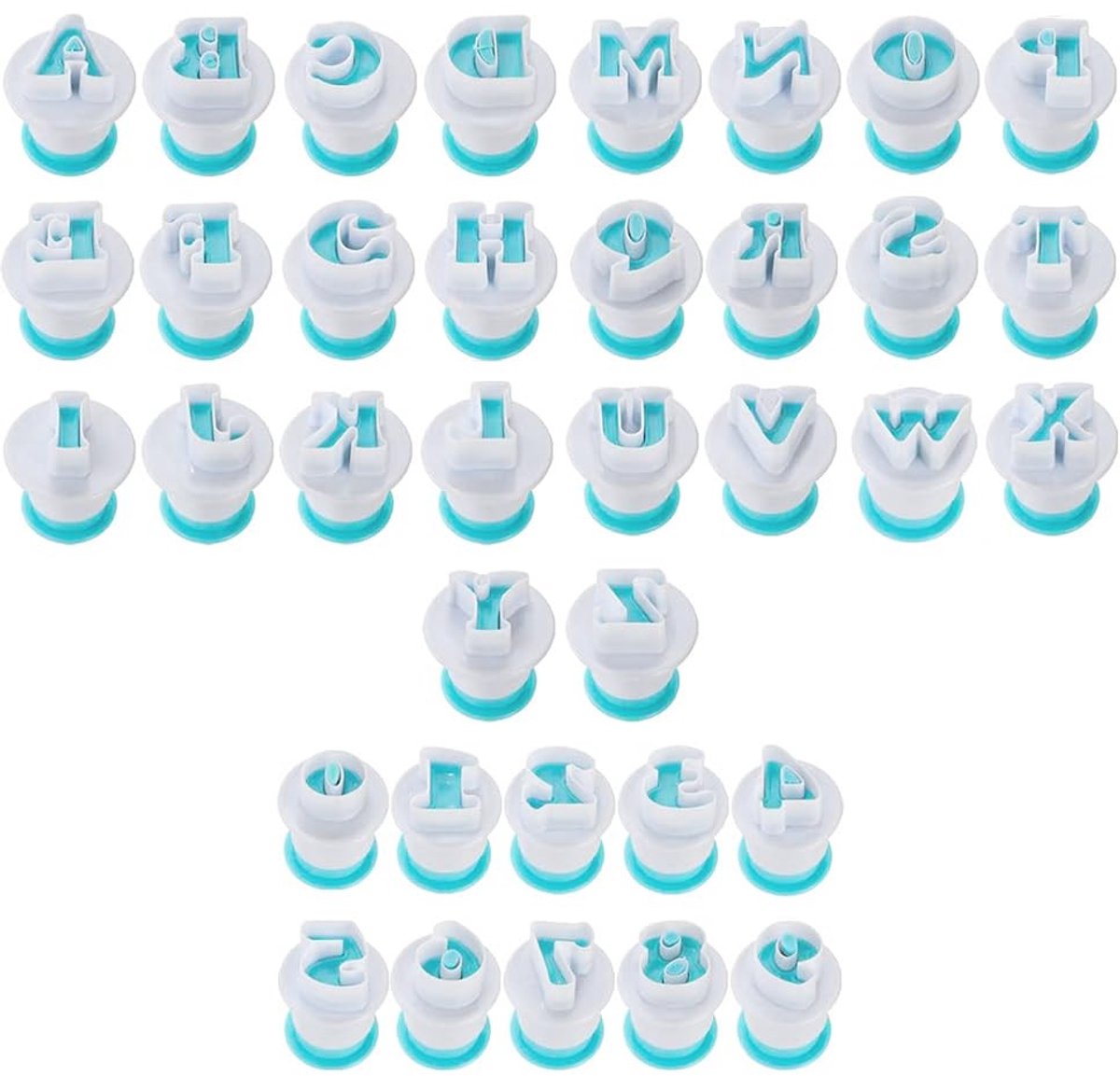 Dailygoods - Dailygoody - Cookie Cutter - Alfabet en Nummer - Ideaal voor Bakken - Blauw - Cake Decoratie - Icing Letter Cutters - Geschikt voor Bakliefhebbers - 2...