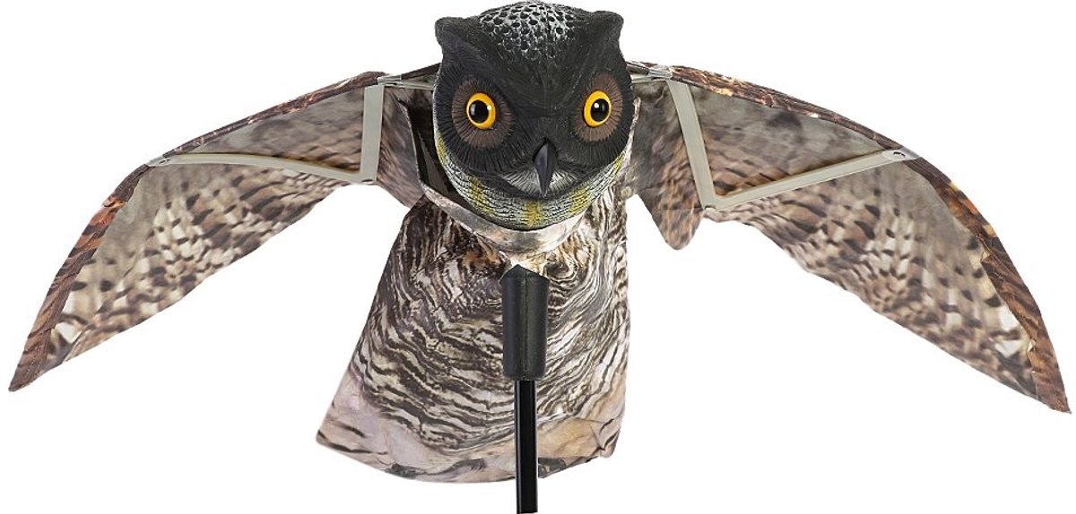Dailygoods - Dailygoody - Vogelverschrikker - Bewegende Vleugel - Tuin - Uil - Ongedierte Bestrijding - 31,4 x 30,5 x 16 cm - Geschikt voor Tuin en Buiten