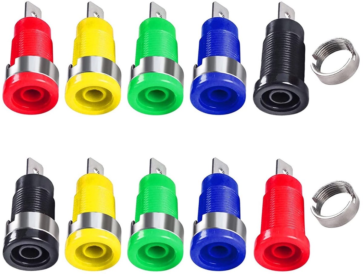 Dailygoody - Banana Jack Connector - 10 Stuks - Panel Mount type - 4mm - Solder type - Ideaal voor audio toepassingen - Duurzaam