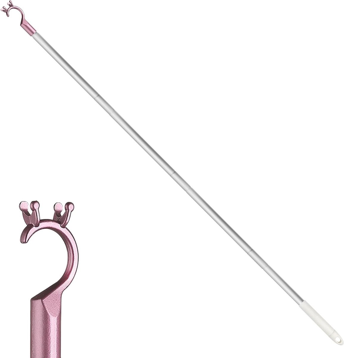 Raamopener met Verlengstok en Haakjes voor Gemakkelijk Openen van Velux Ramen, Roze, 6 x 1 x 8 cm