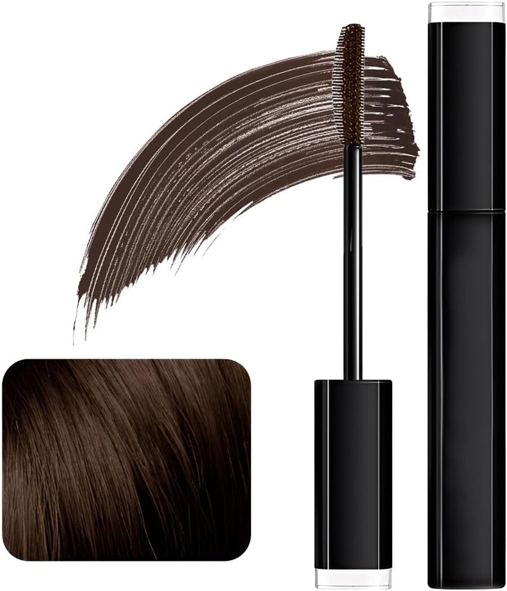 Kleurmascara voor Donkerbruin Haar, Waterproof Formule, Ideaal voor Grijs Haar en Baarden, Haarpoeder voor Vrouwen en Mannen