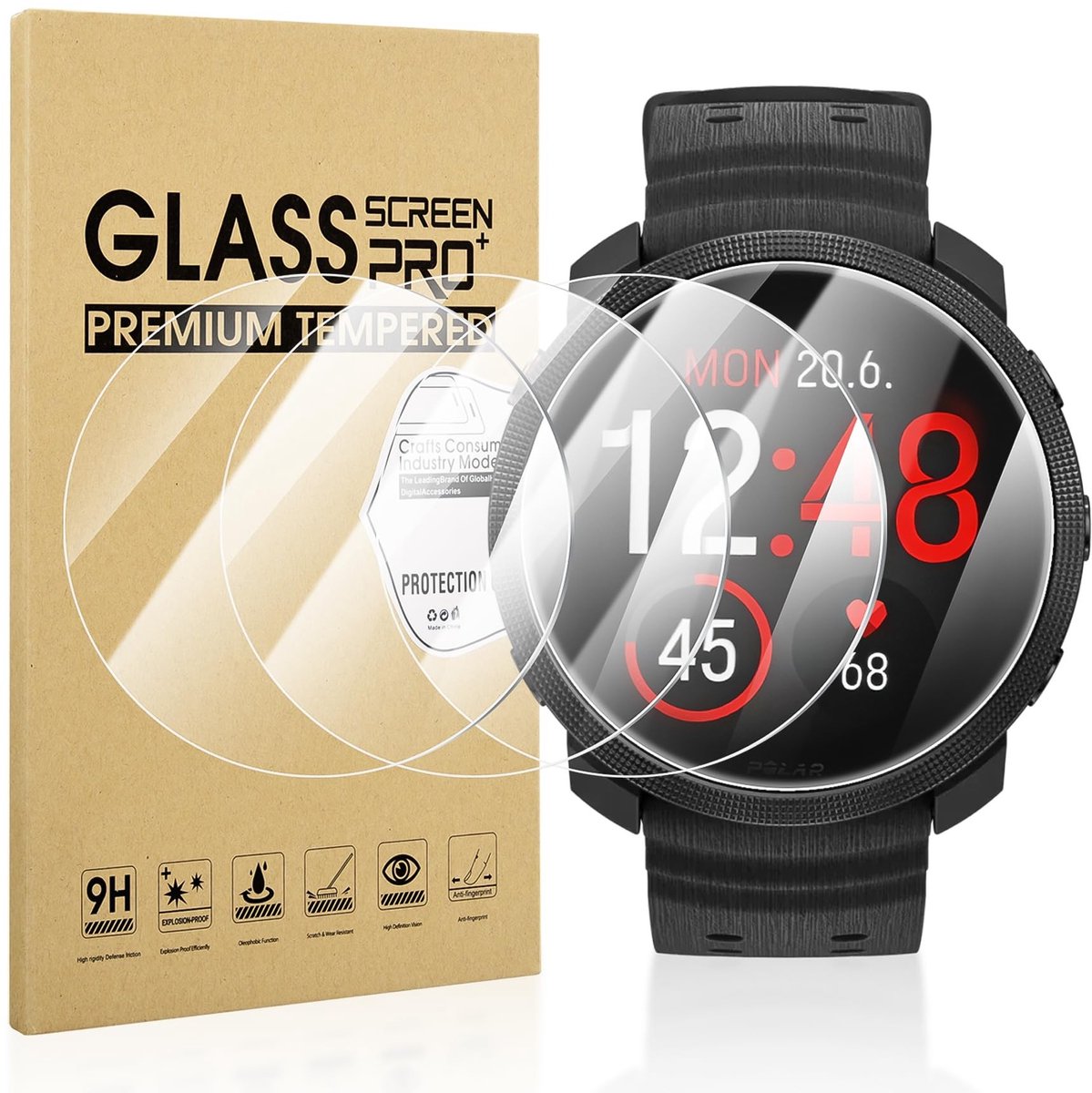 Dailygoods - 4-Stuks Screen Protector voor Smartwatch met HD Krasbestendigheid