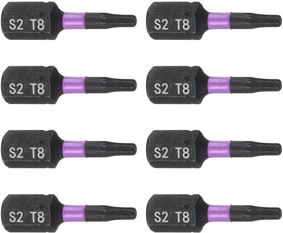 Dailygoods - 8-delige T8 Torx Schroevendraaier Bits Set voor Elektrische Gereedschappen